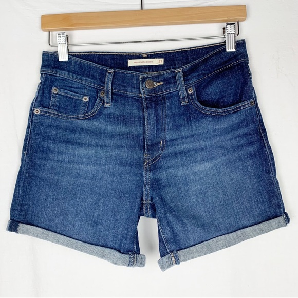 Levi's Pants - Levi’s Mid Length Denim Shorts Dark Wash size 27